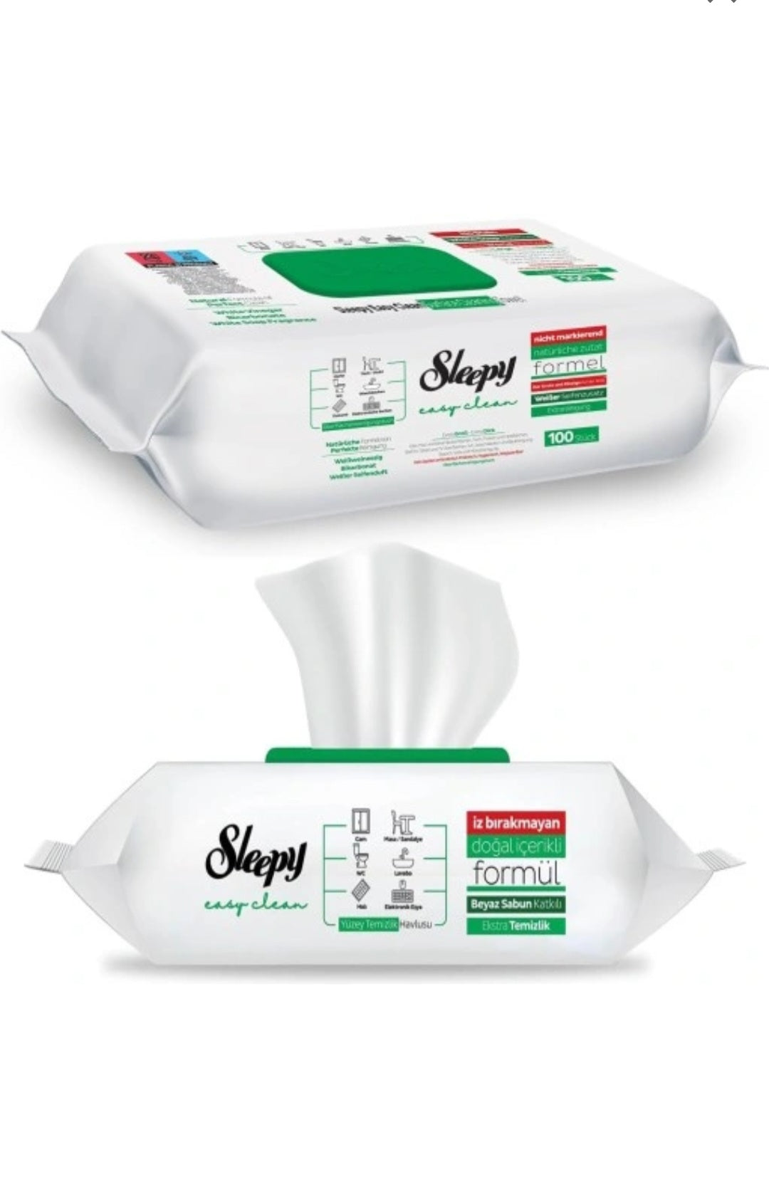 Sleepy Easy Clean balto muilo priedo paviršiaus valymo servetėlės 100vnt.