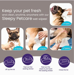 Drėgnos servetėlės gyvūnams Sleepy Pet Care 60 vnt.