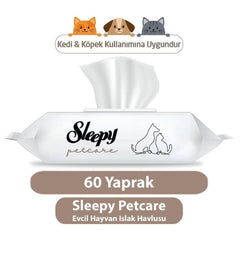 Drėgnos servetėlės gyvūnams Sleepy Pet Care 60 vnt.