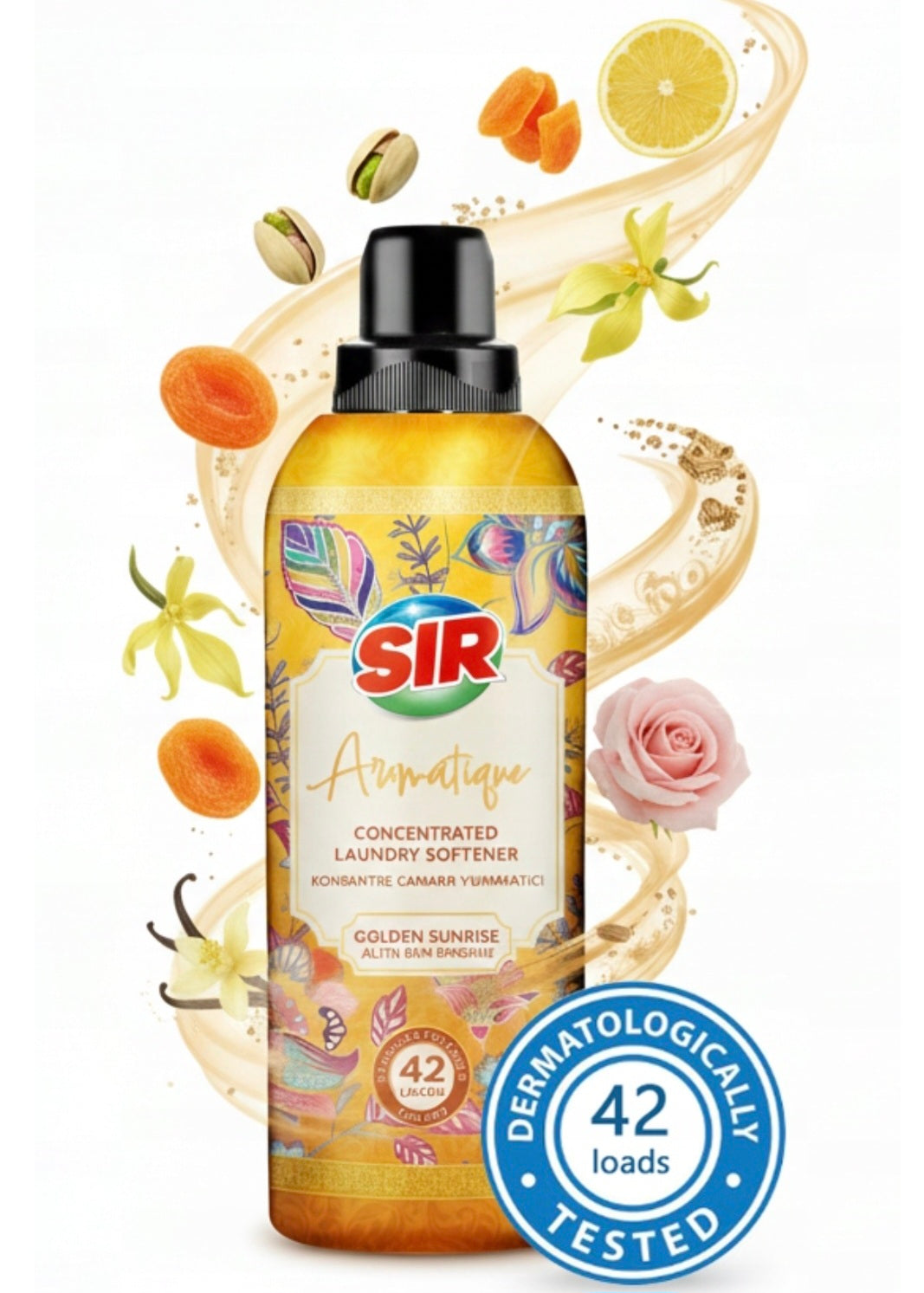 SIR Aromatique „Golden Sunrise“ Koncentruotas Audinių Minkštiklis – 42 skalbimai