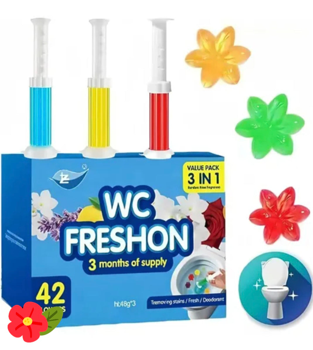 WC Freshon 3 in 1 – Tualeto gaiviklis ir valiklis