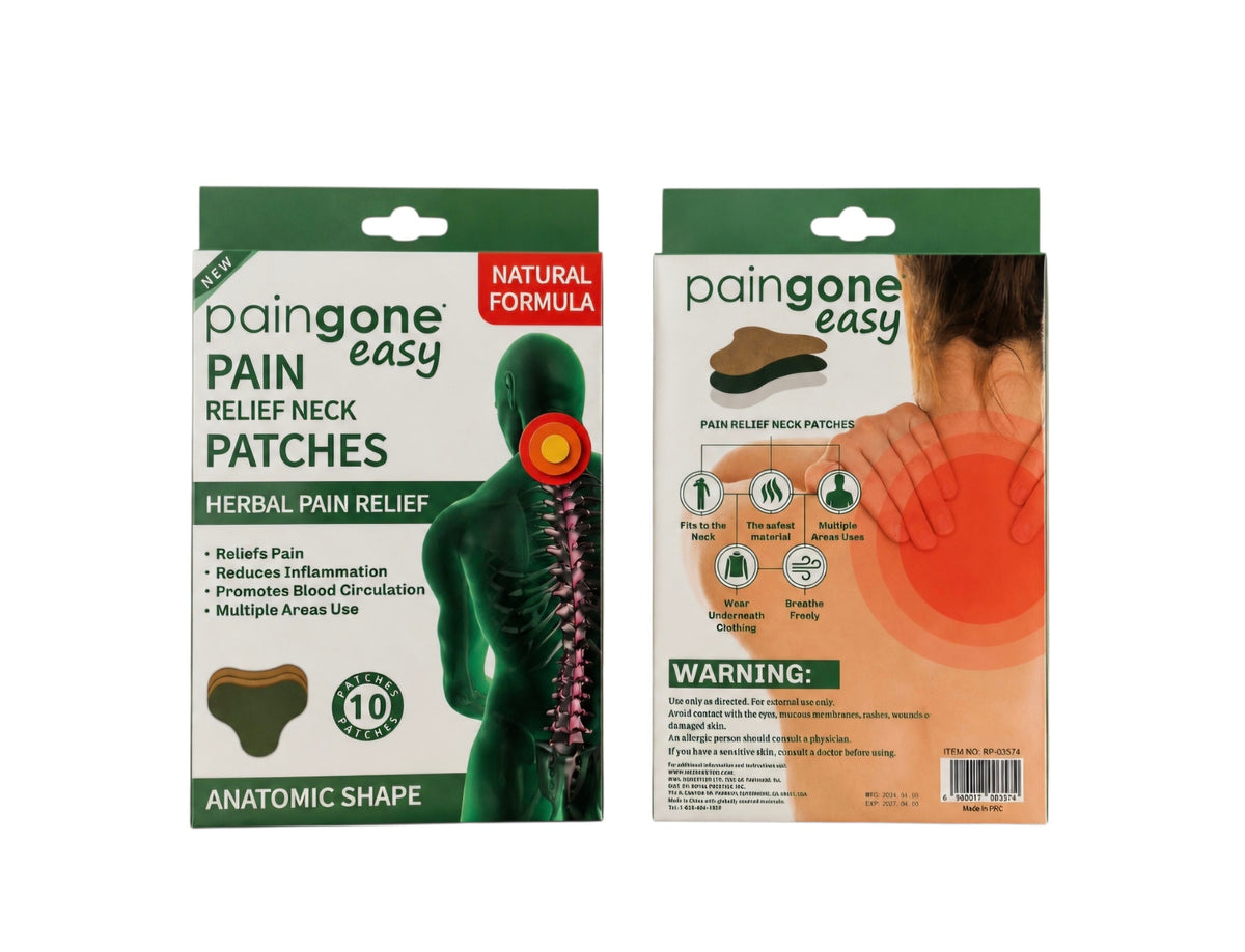 Skausmą malšinantis pleistras kaklui, riešams, sąnariams. „PAINGONE EASY“.