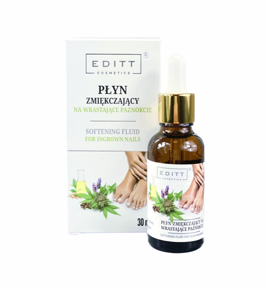 „Editt Cosmetics“ minkštinamasis skystis (aliejukas) įaugusiems nagams 30ml.